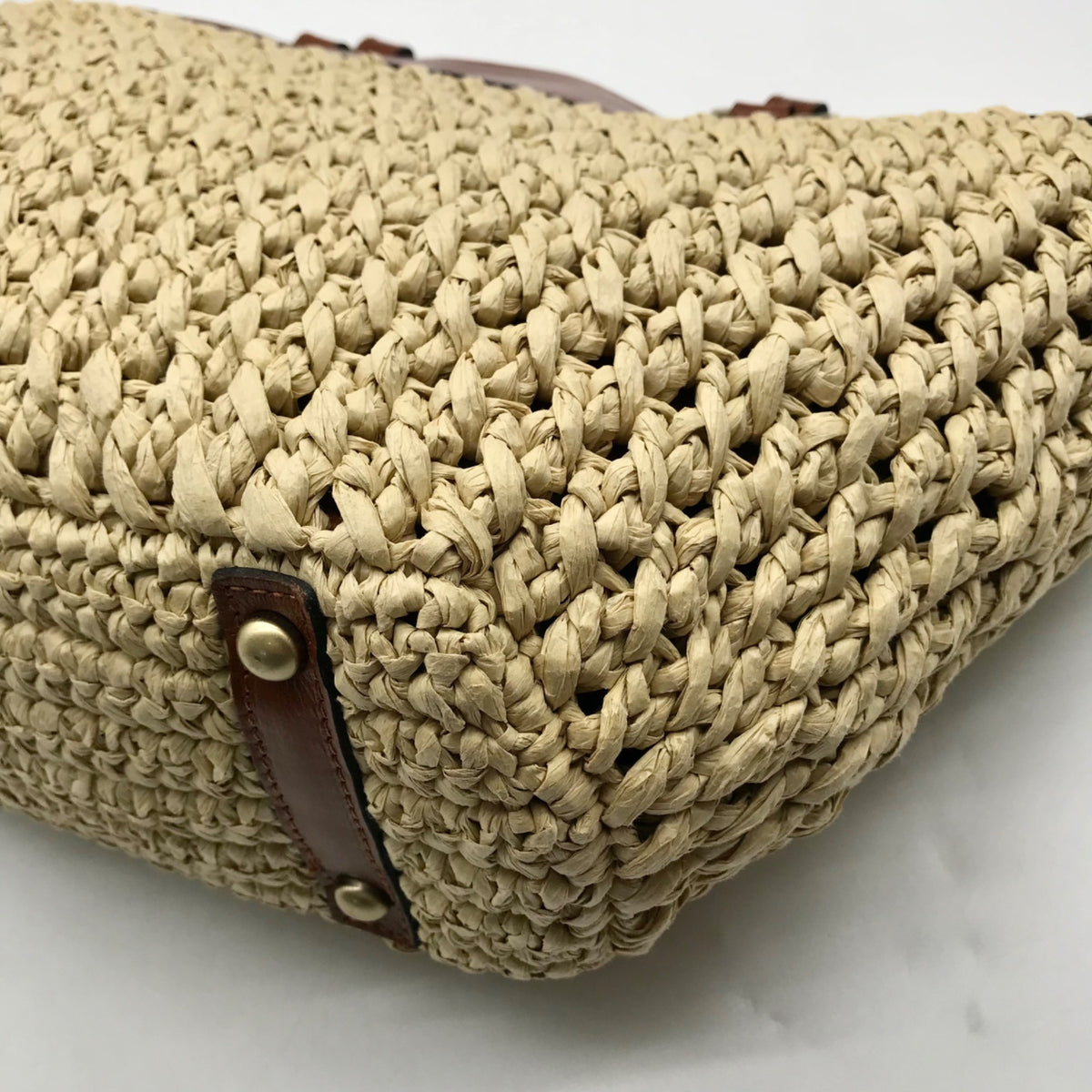 Patricia Nash Tan Woven Raffia Handbag