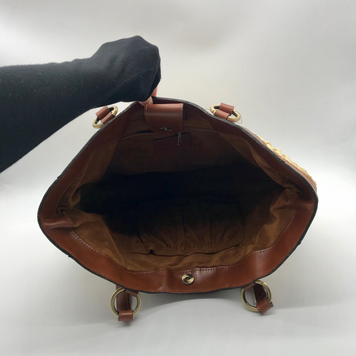 Patricia Nash Tan Woven Raffia Handbag