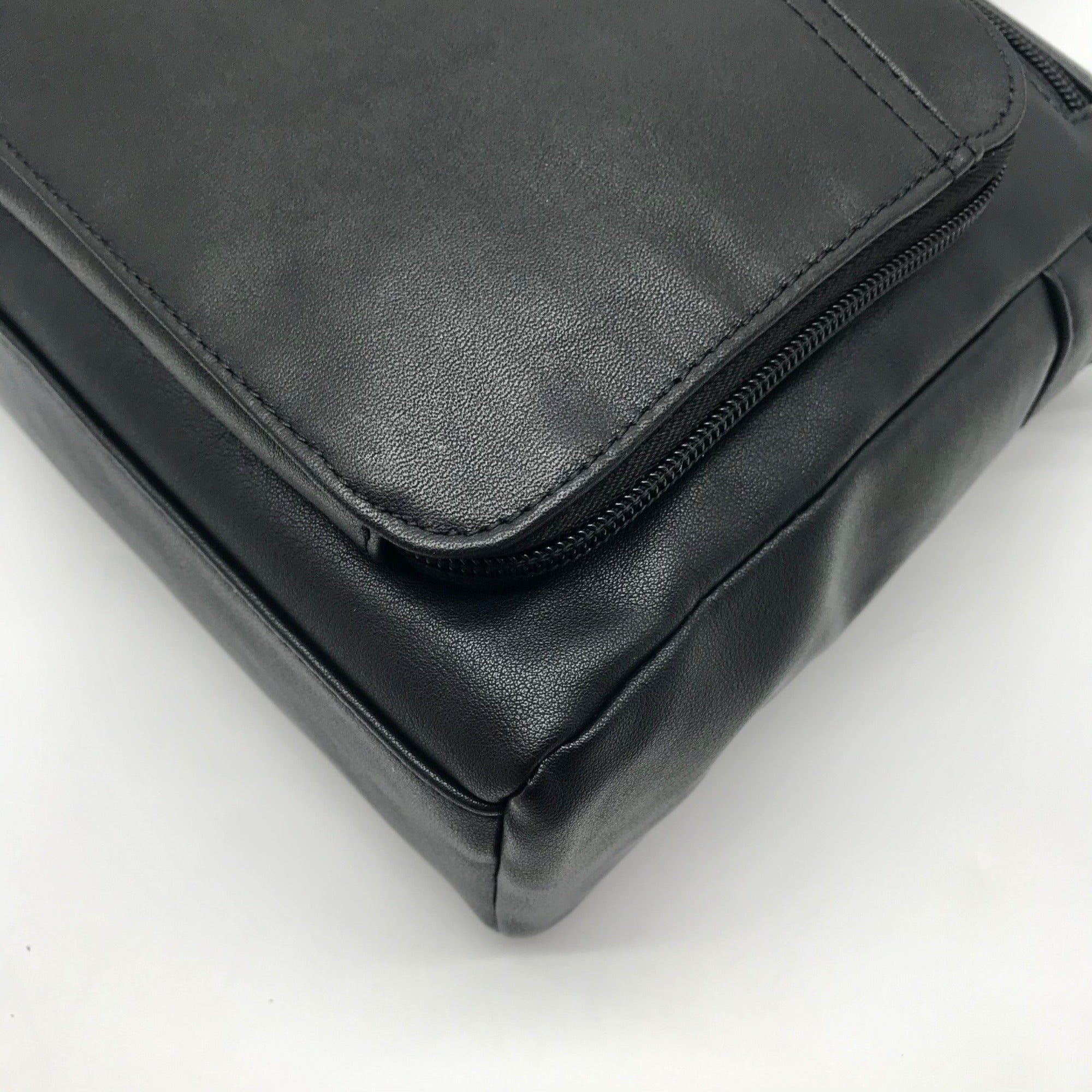 Giani Bernini Black Nappa Leather Front Zip Crossbody