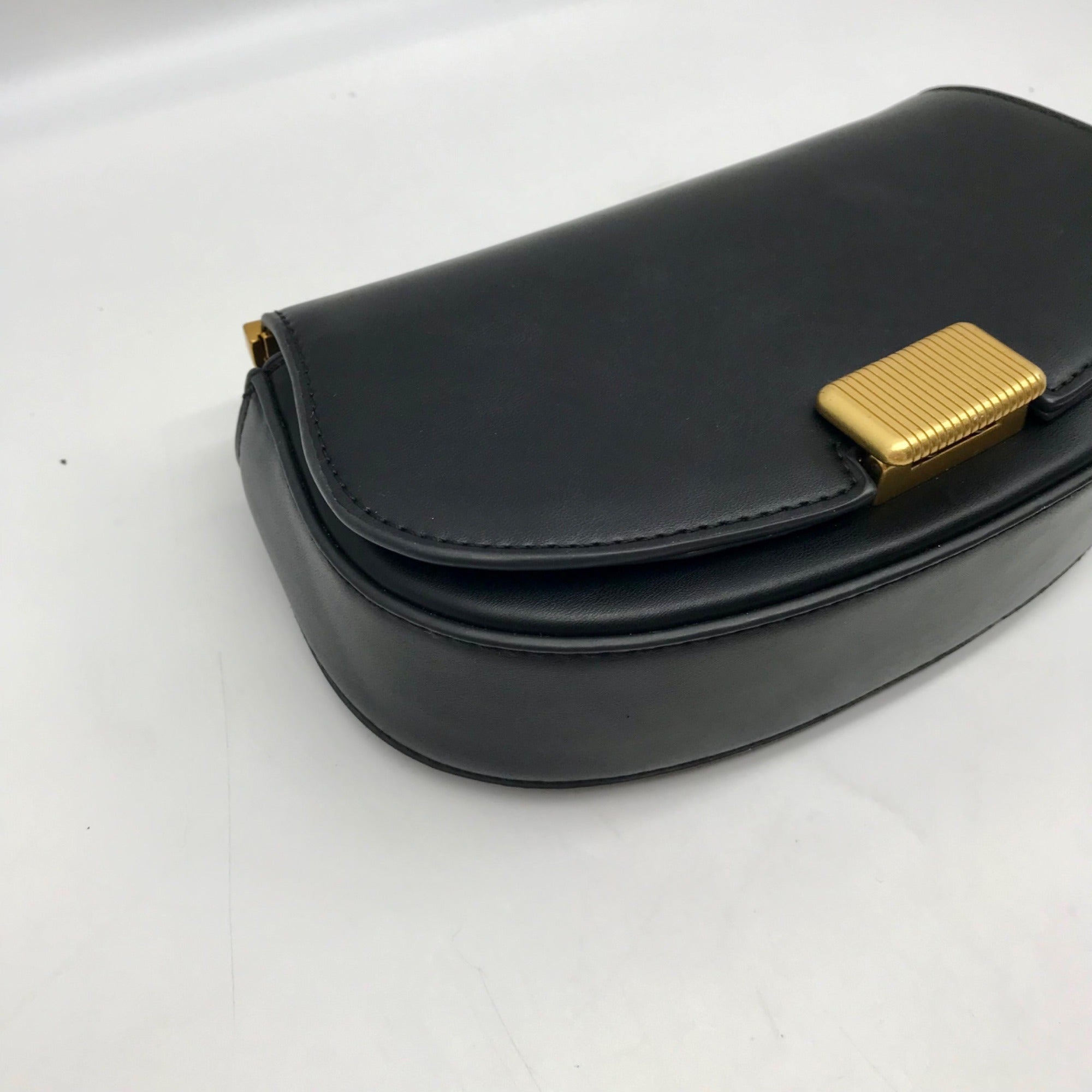 Rachel Zoe Black Faux Leather Rib Shoulder Bag