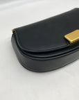 Rachel Zoe Black Faux Leather Rib Shoulder Bag
