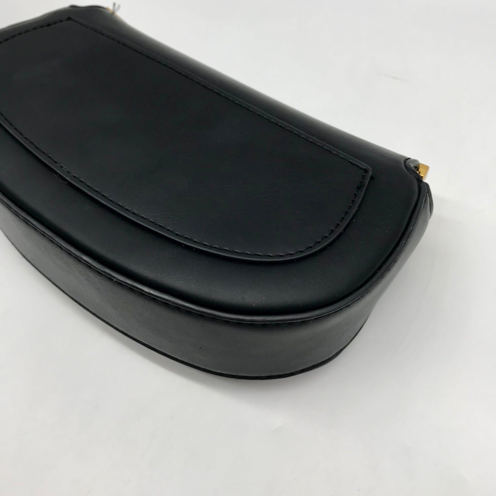 Rachel Zoe Black Faux Leather Rib Shoulder Bag