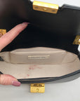 Rachel Zoe Black Faux Leather Rib Shoulder Bag