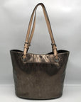 Michael Kors Bronze Metallic Patent Leather Jet Set East West Shoulder Bag