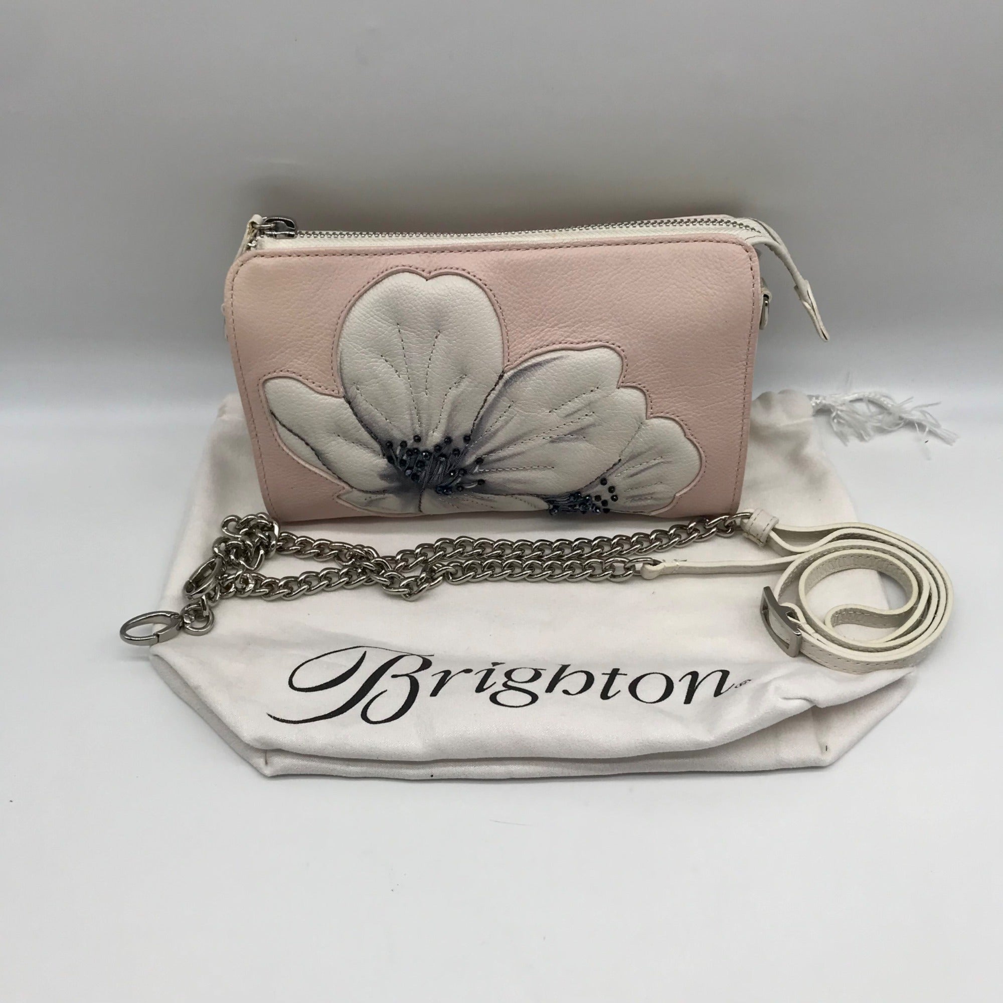 Brighton Touch Of Blush Beaded Floral Convertible Clutch