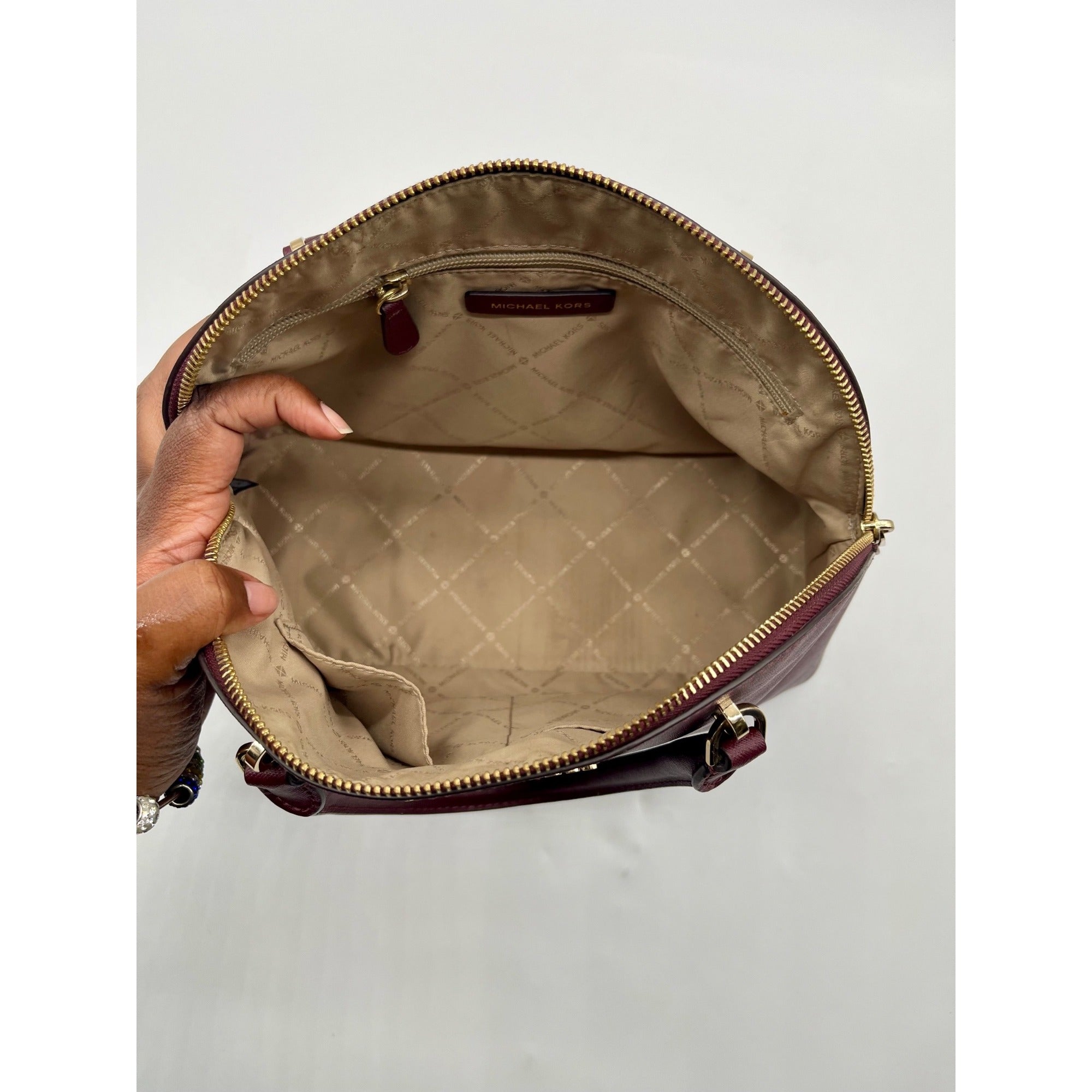 Michael Kors Burgundy Leather Handbag