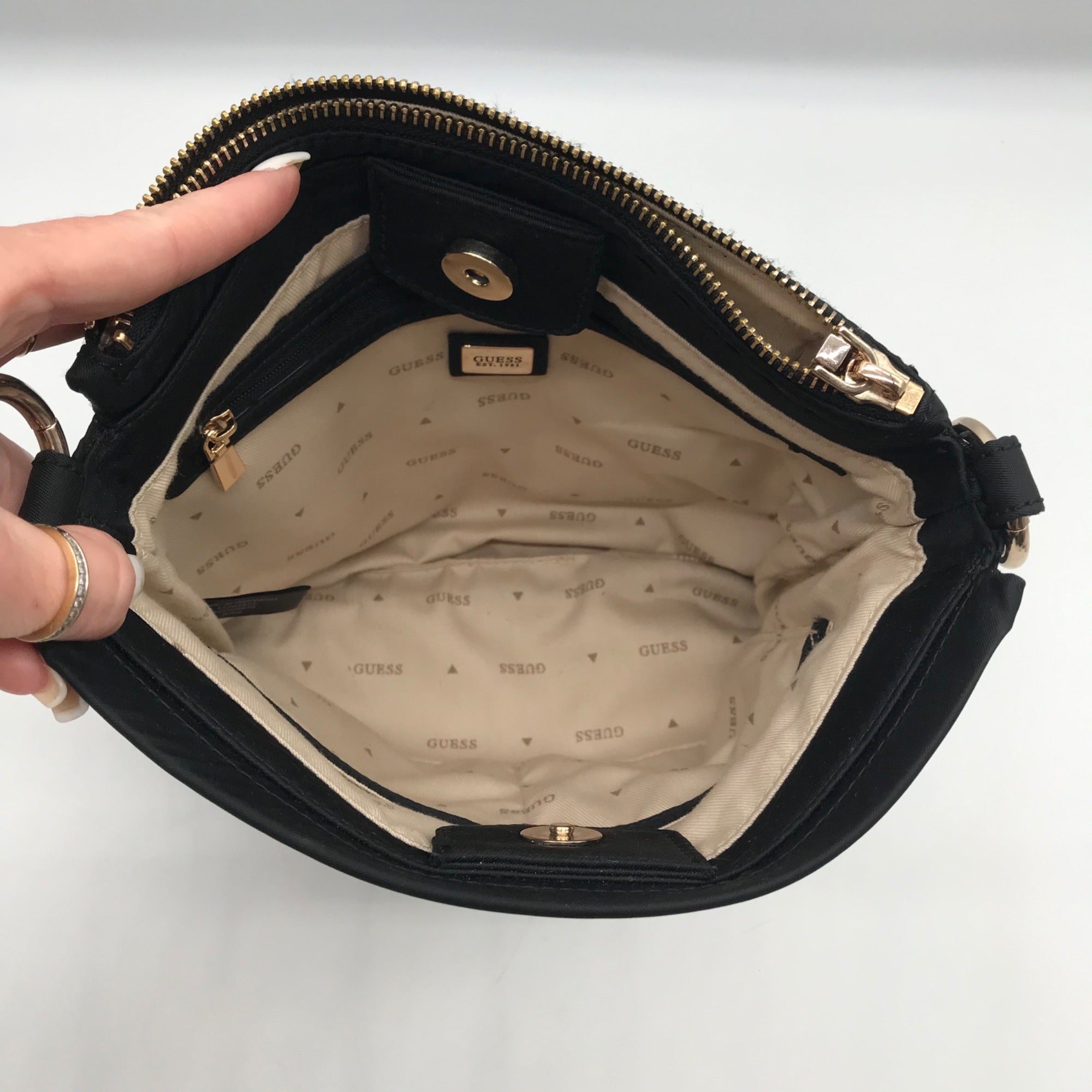 Guess Black Nylon Jaxi Tourist Crossbody Bag