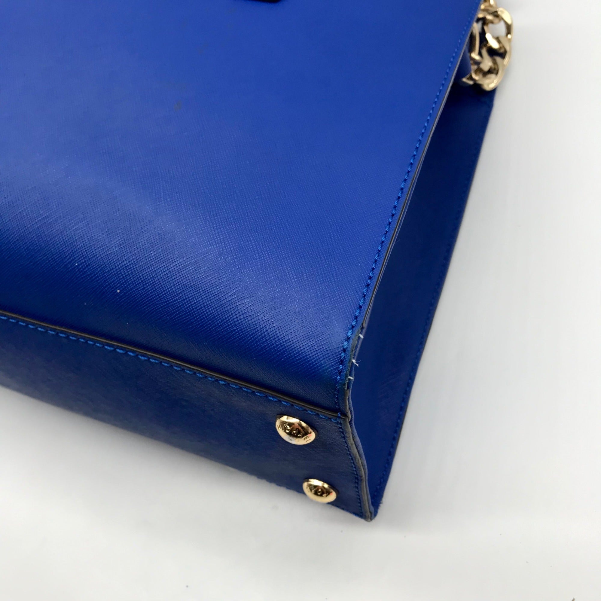 Michael Kors Dark Blue Saffiano Leather Hamilton Tote Bag