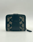 Coach Black And Grey Signature Canvas And Leather Wallet