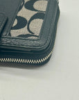 Coach Black And Grey Signature Canvas And Leather Wallet