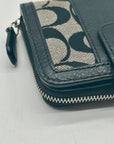 Coach Black And Grey Signature Canvas And Leather Wallet