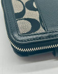 Coach Black And Grey Signature Canvas And Leather Wallet