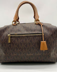 Michael Kors Large Brown Monogram Coated Canvas Kirby Satchel