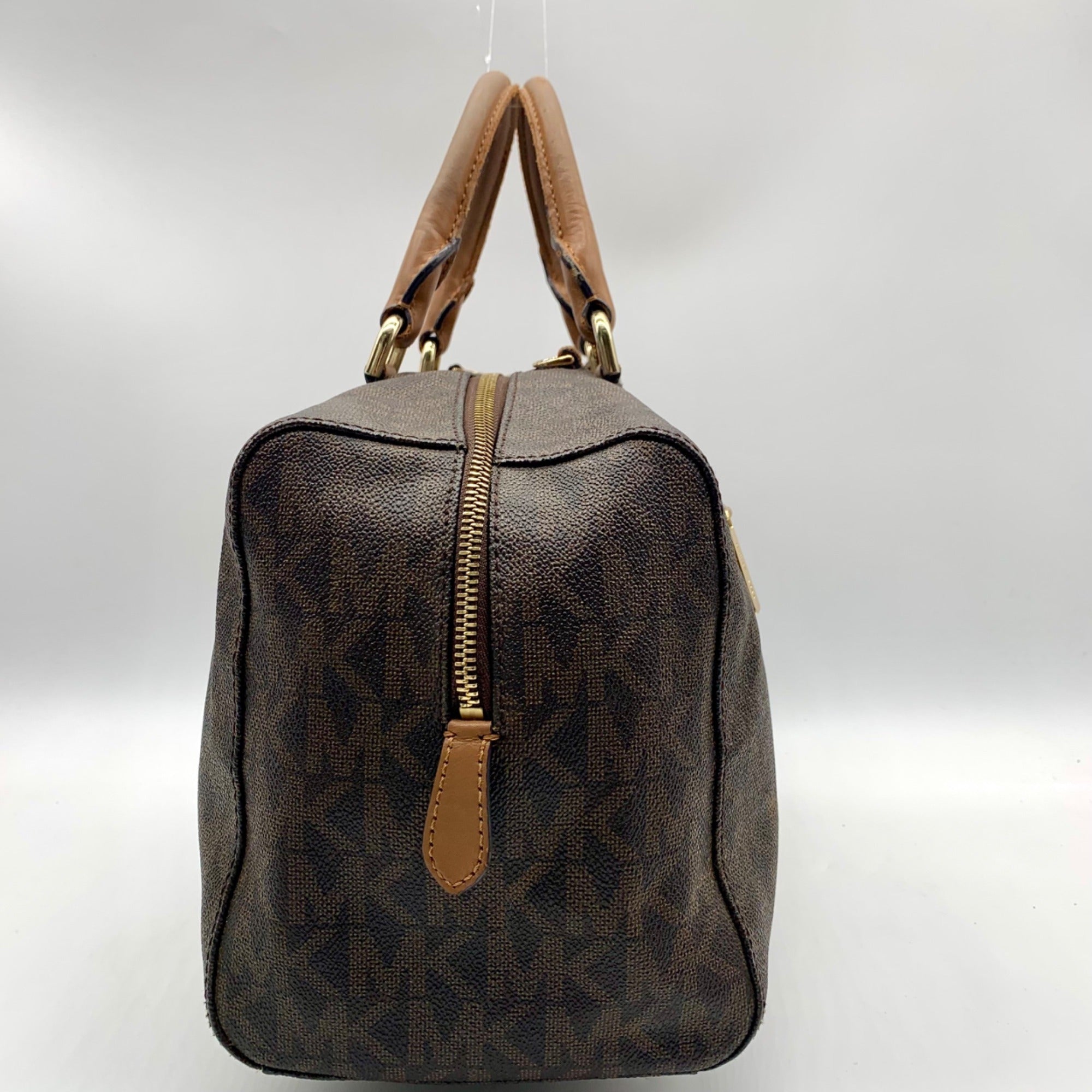 Michael Kors Large Brown Monogram Coated Canvas Kirby Satchel