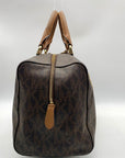 Michael Kors Large Brown Monogram Coated Canvas Kirby Satchel