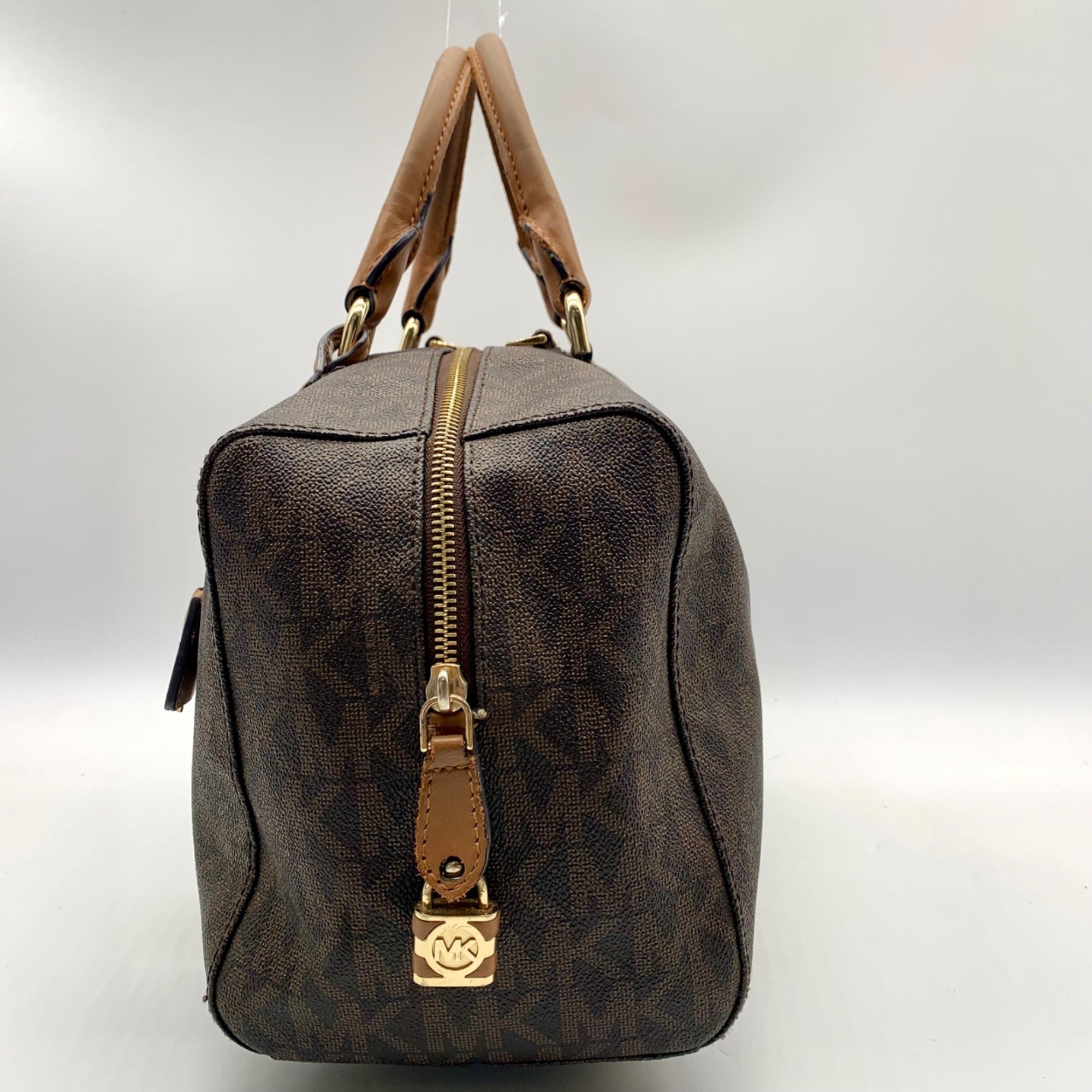 Michael Kors Large Brown Monogram Coated Canvas Kirby Satchel