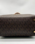 Michael Kors Large Brown Monogram Coated Canvas Kirby Satchel