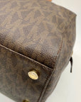 Michael Kors Large Brown Monogram Coated Canvas Kirby Satchel
