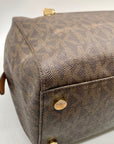 Michael Kors Large Brown Monogram Coated Canvas Kirby Satchel