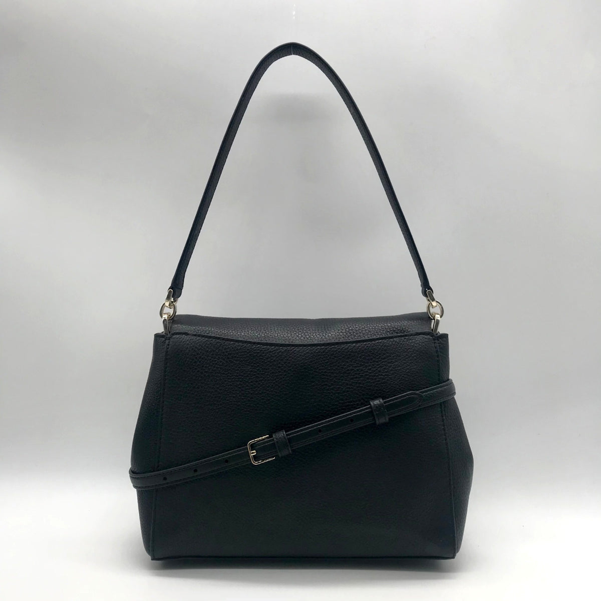 Kate Spade Black Pebbled Leather Leila Mini Zip Crossbody Bag