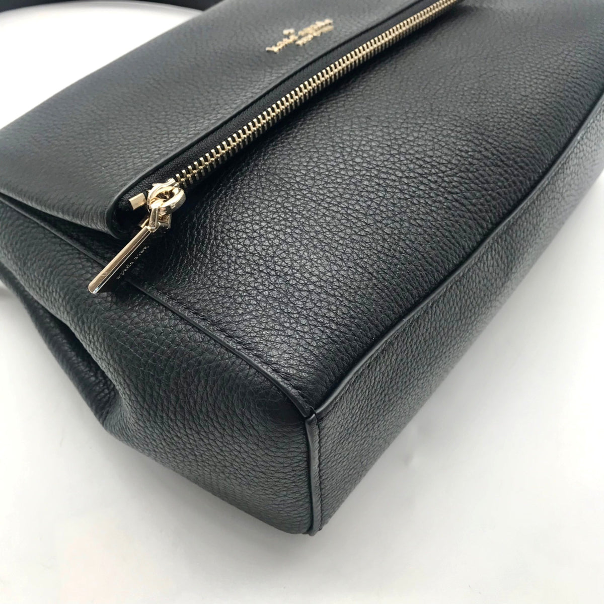 Kate Spade Black Pebbled Leather Leila Mini Zip Crossbody Bag