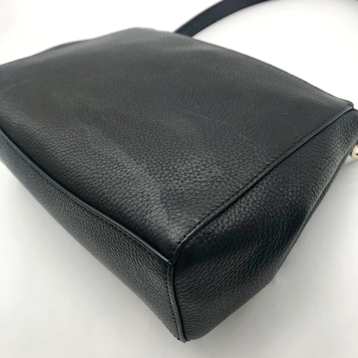 Kate Spade Black Pebbled Leather Leila Mini Zip Crossbody Bag