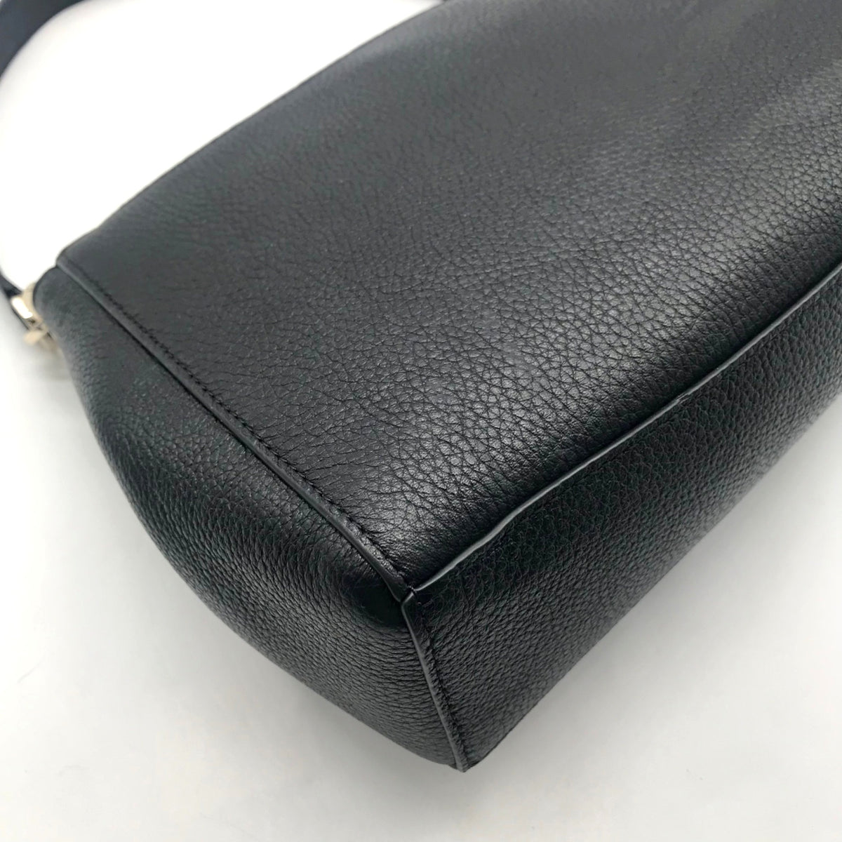 Kate Spade Black Pebbled Leather Leila Mini Zip Crossbody Bag