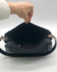 Kate Spade Black Pebbled Leather Leila Mini Zip Crossbody Bag