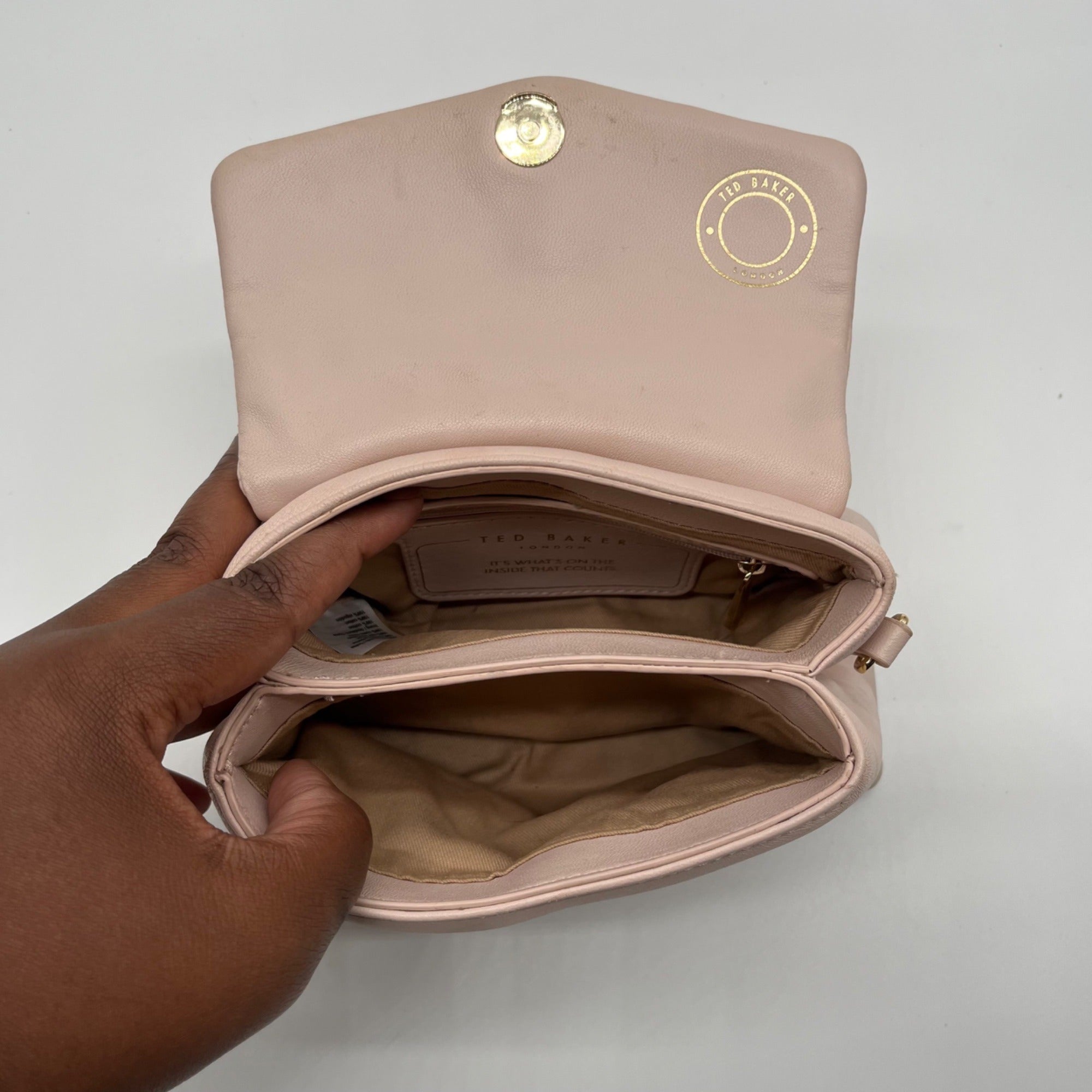Ted Baker Pink Leather Poppy Moon Top Handle Bag