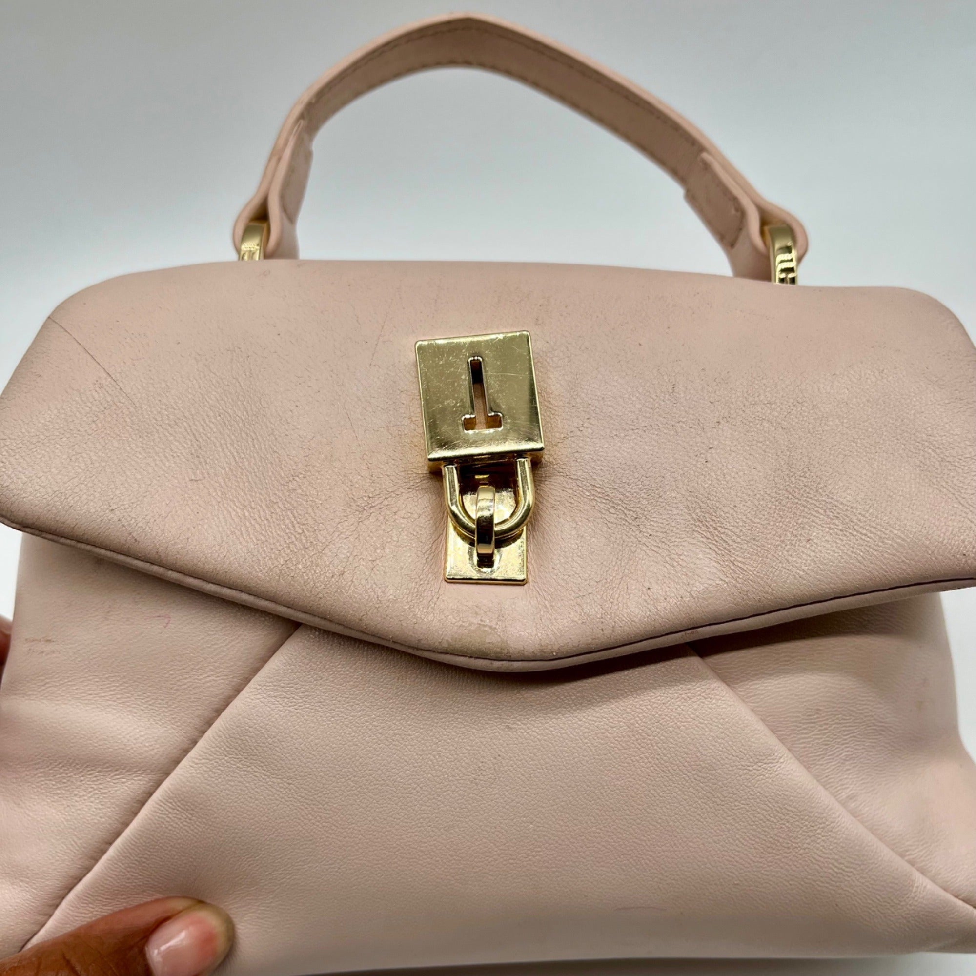 Ted Baker Pink Leather Poppy Moon Top Handle Bag