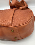 Bebgmaxazria Brown Decorative Embossed Faux Leather Shoulder Bag