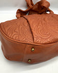 Bebgmaxazria Brown Decorative Embossed Faux Leather Shoulder Bag