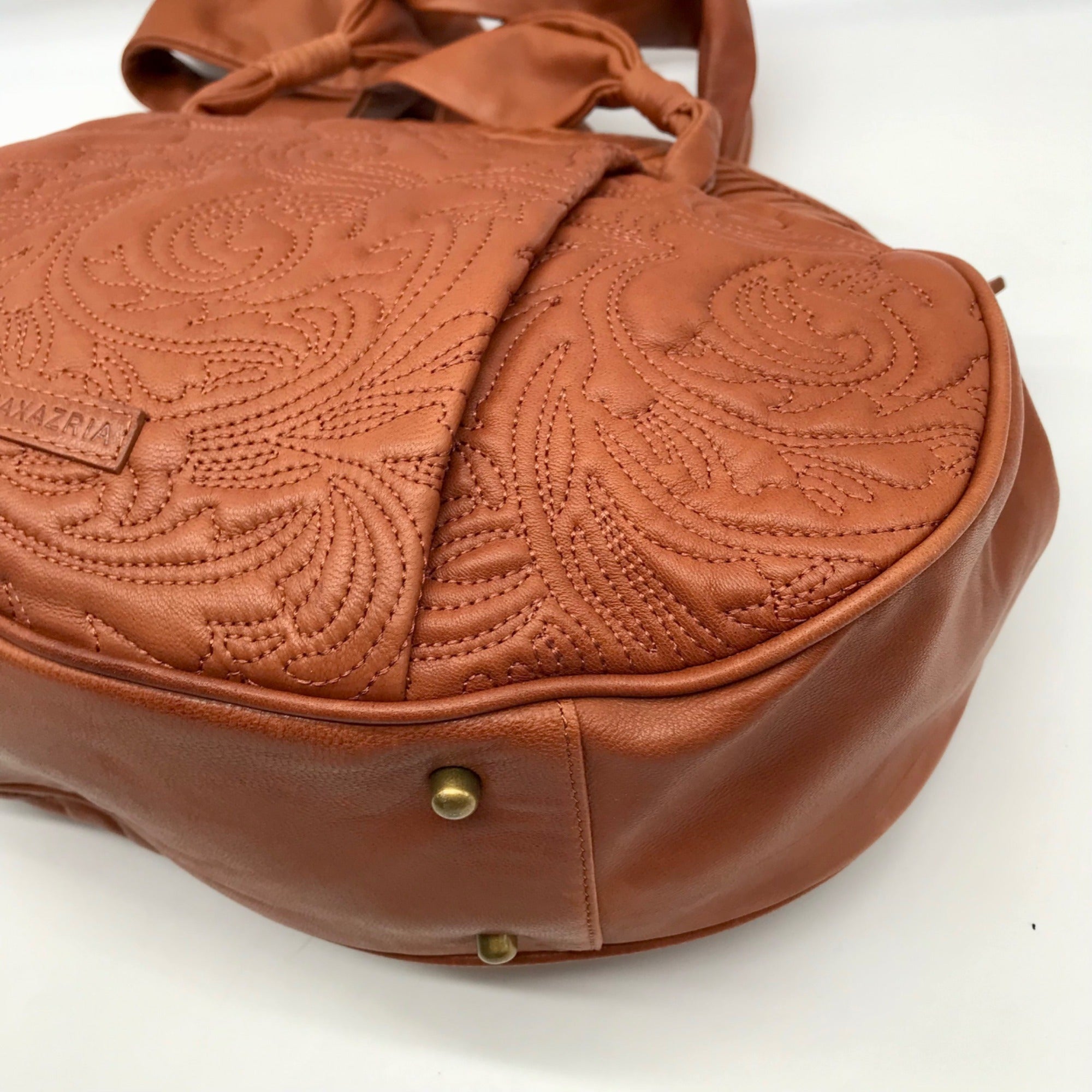 Bebgmaxazria Brown Decorative Embossed Faux Leather Shoulder Bag