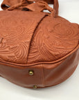 Bebgmaxazria Brown Decorative Embossed Faux Leather Shoulder Bag