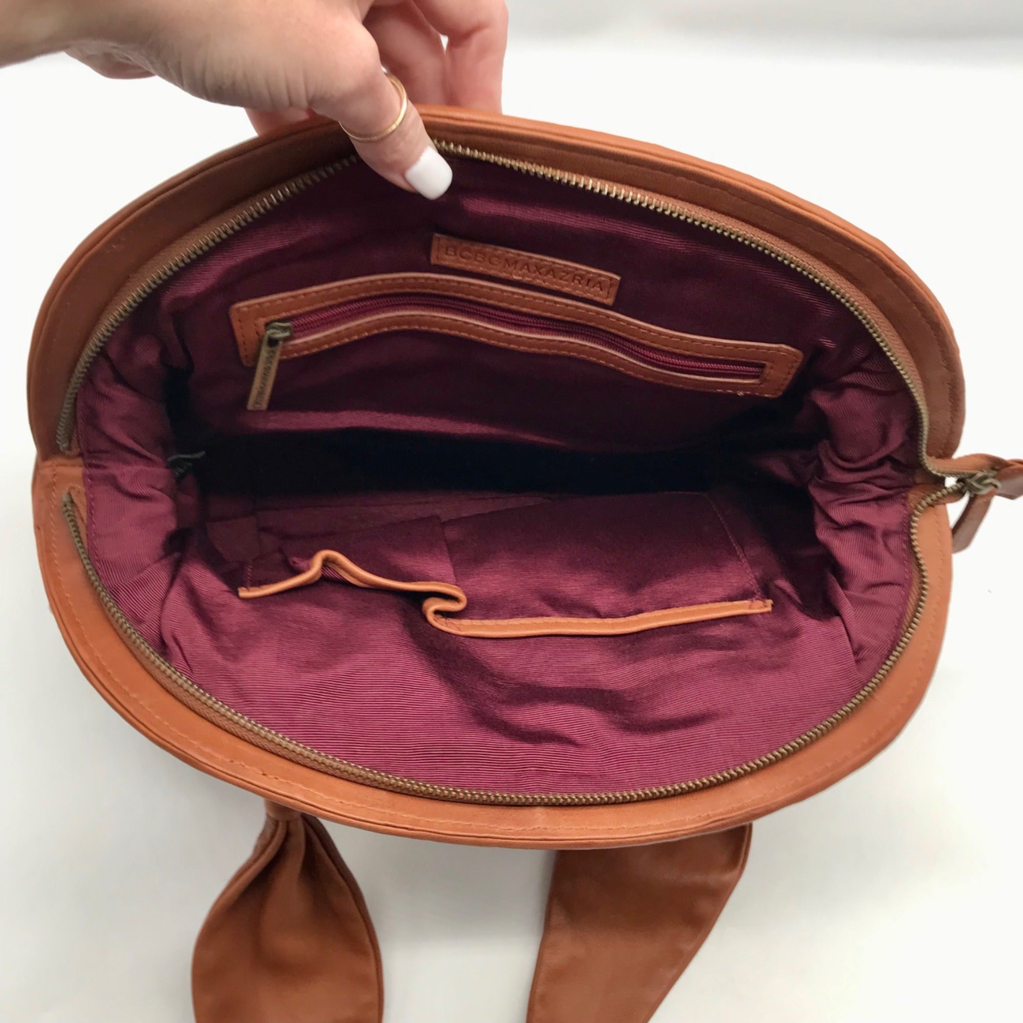 Bebgmaxazria Brown Decorative Embossed Faux Leather Shoulder Bag