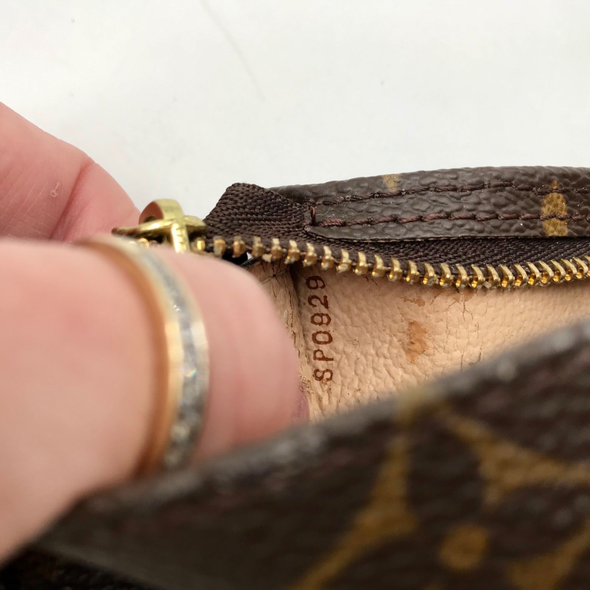 Louis Vuitton Brown Monogram Leather Pouch