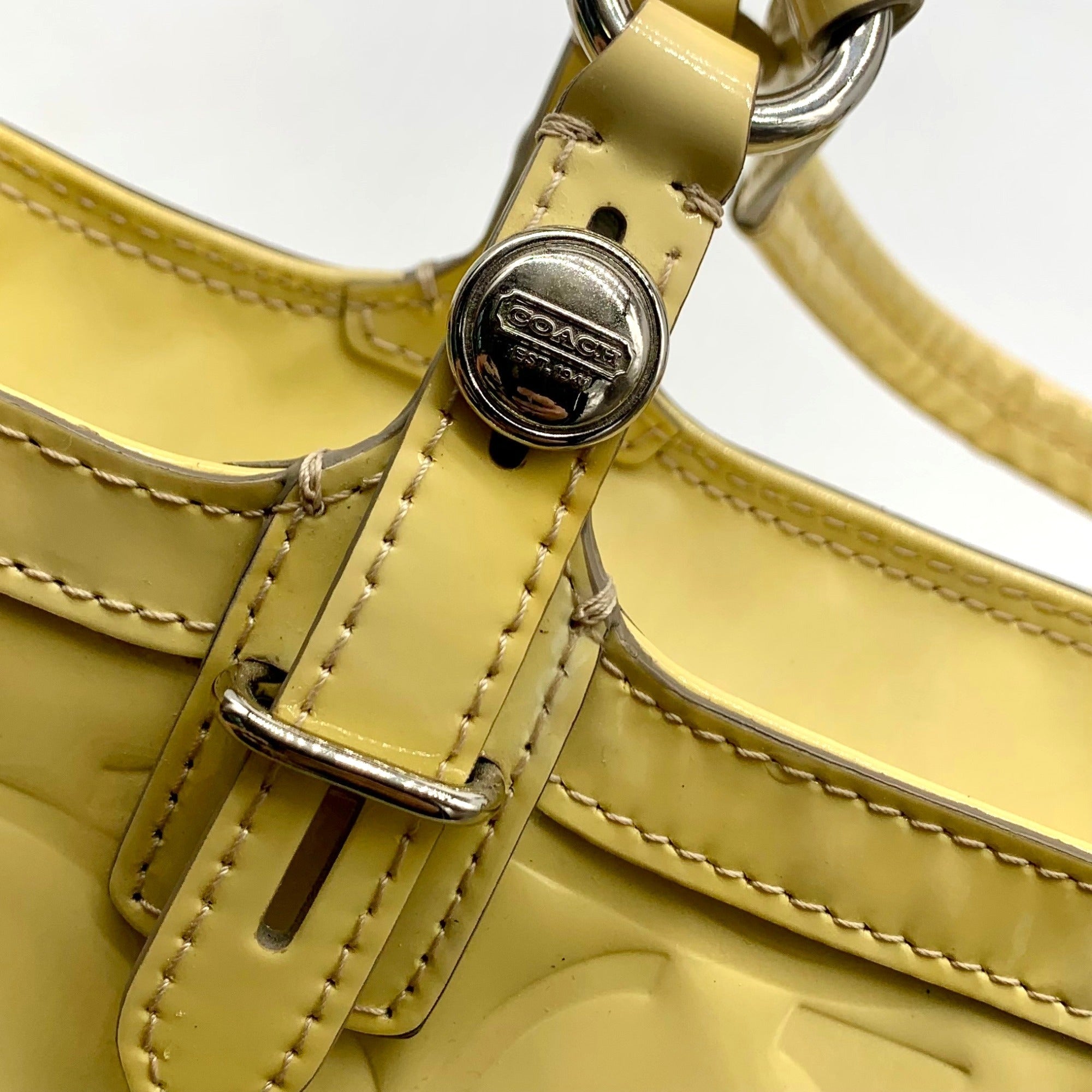 Coach Yellow Patent Leather Shoulder Bag F16564