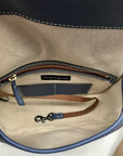 Dooney & Bourke Denim Leather Penrose 2 Saddle 22 Shoulder Bag