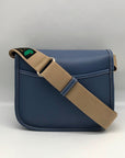 Dooney & Bourke Denim Leather Penrose 2 Saddle 22 Shoulder Bag