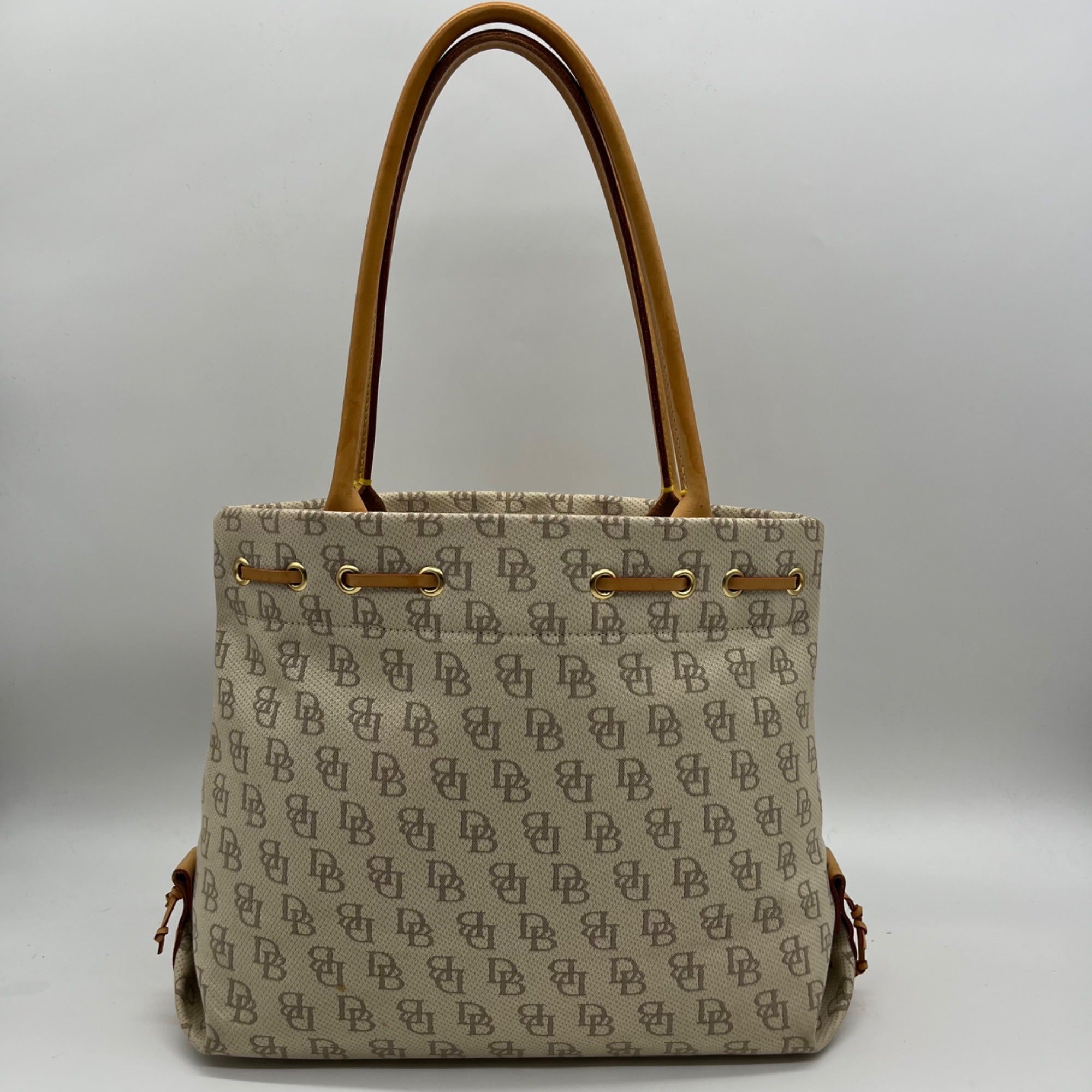 Dooney &amp; Bourke Small Tan Tulip Tassel Tote Bag