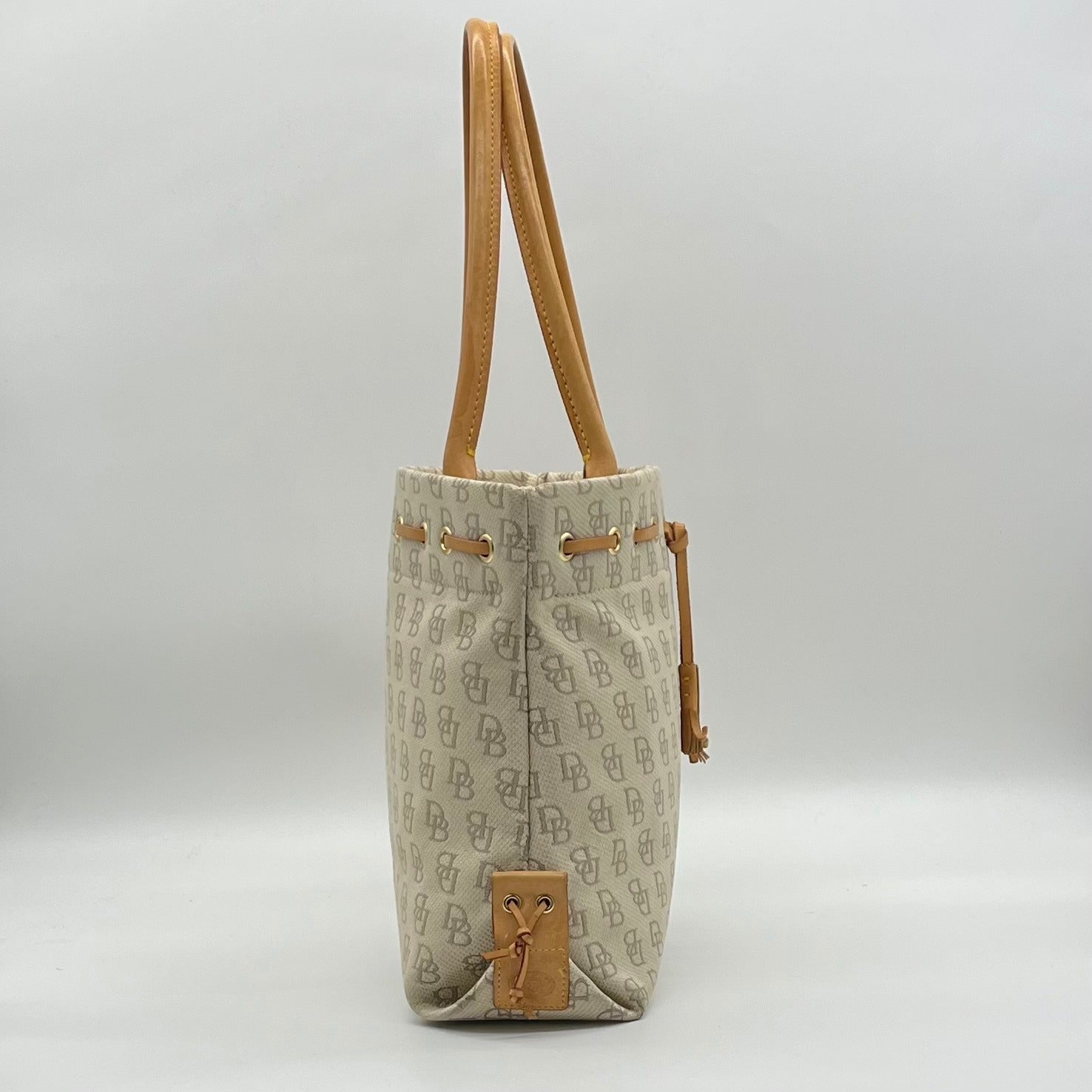 Dooney &amp; Bourke Small Tan Tulip Tassel Tote Bag