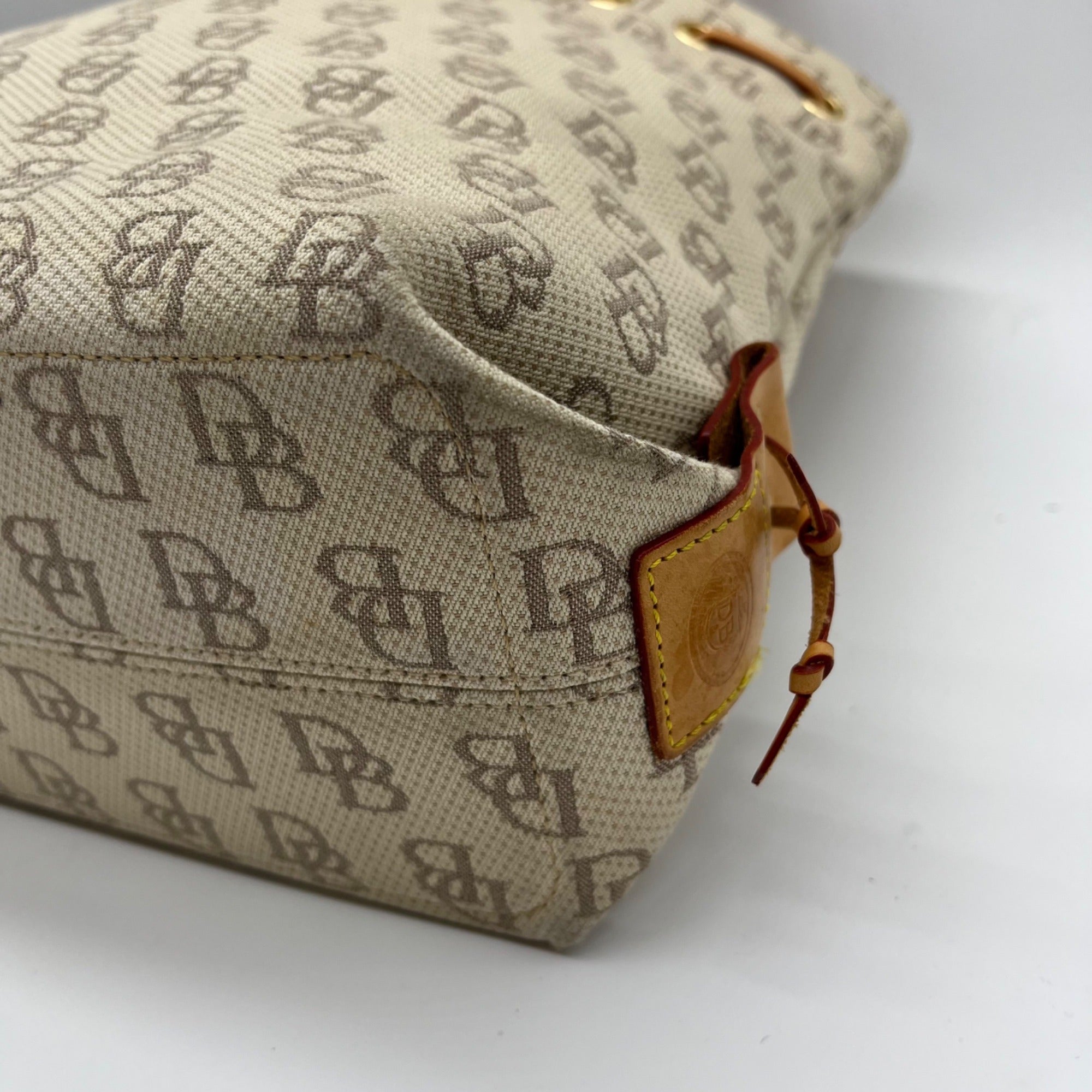 Dooney &amp; Bourke Small Tan Tulip Tassel Tote Bag