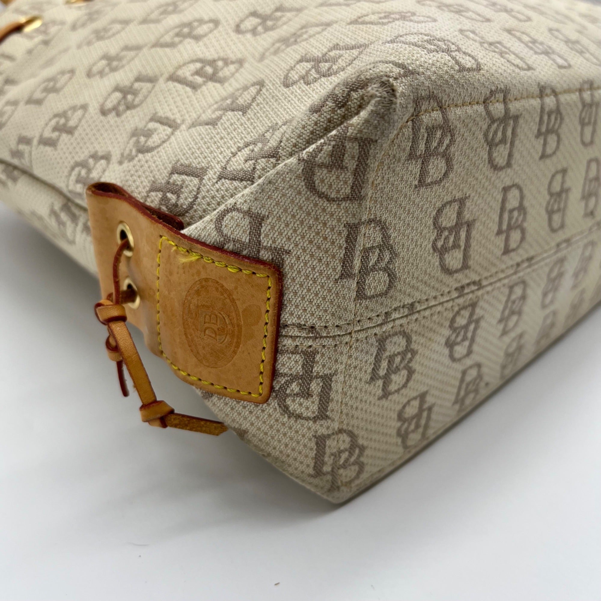 Dooney &amp; Bourke Small Tan Tulip Tassel Tote Bag