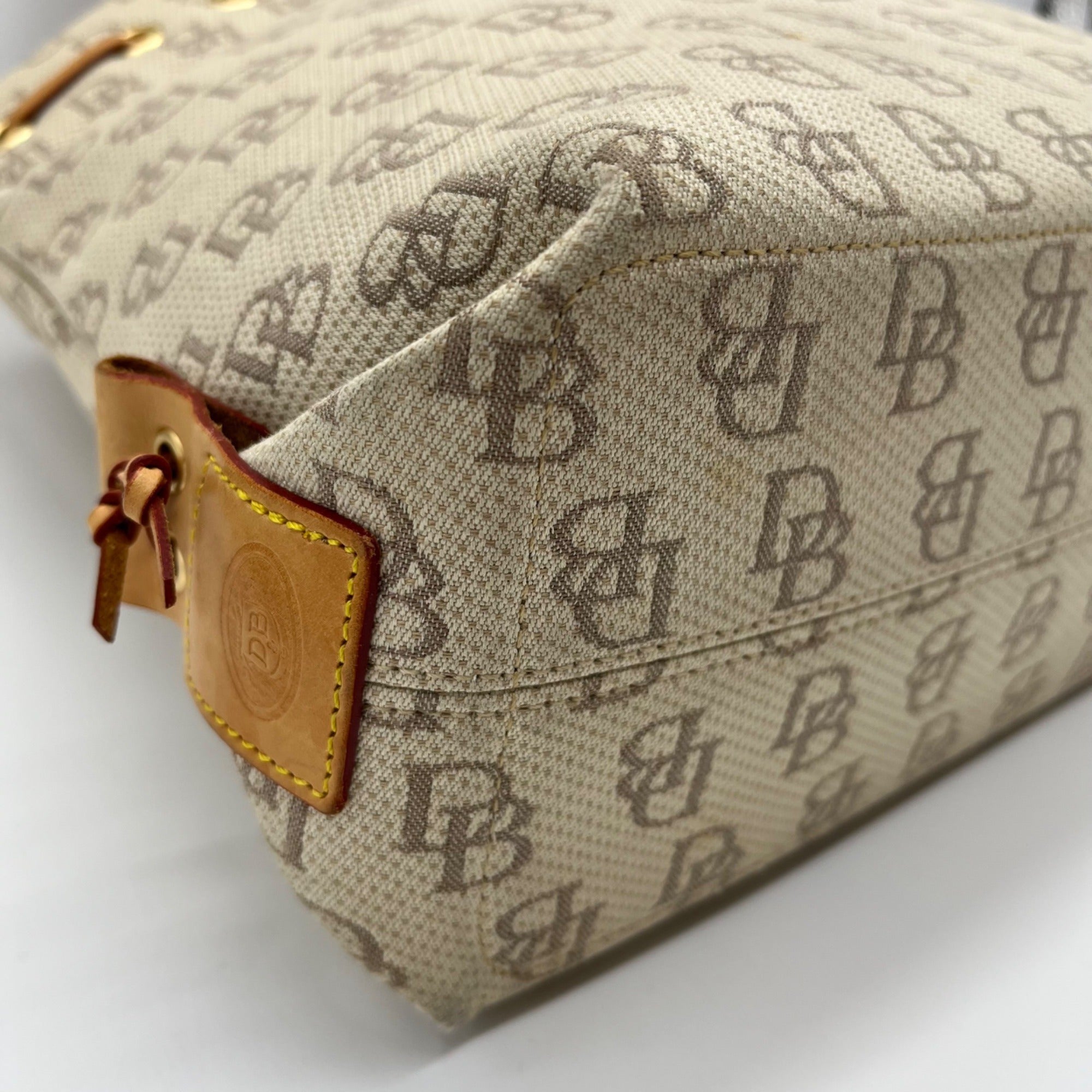 Dooney &amp; Bourke Small Tan Tulip Tassel Tote Bag