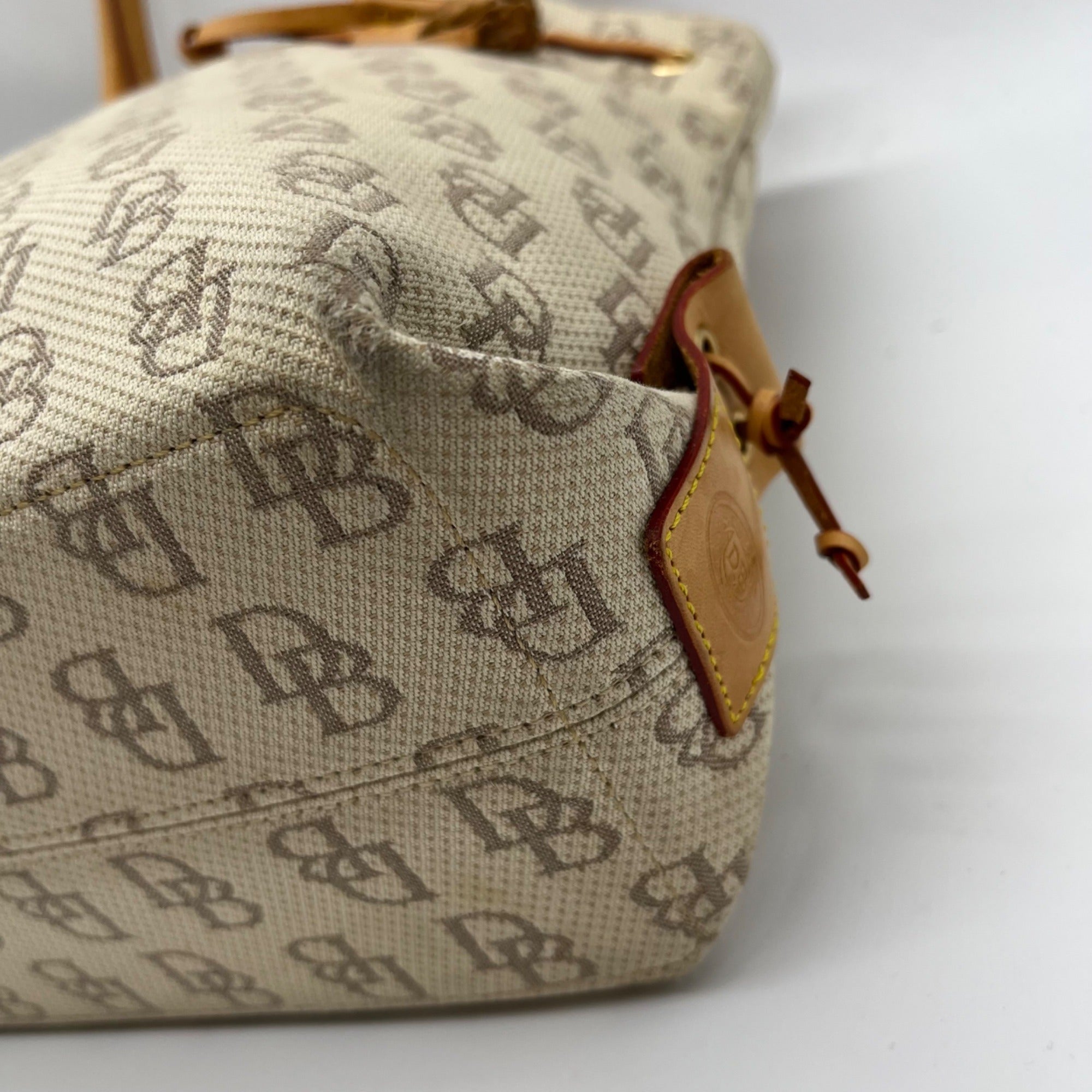 Dooney &amp; Bourke Small Tan Tulip Tassel Tote Bag