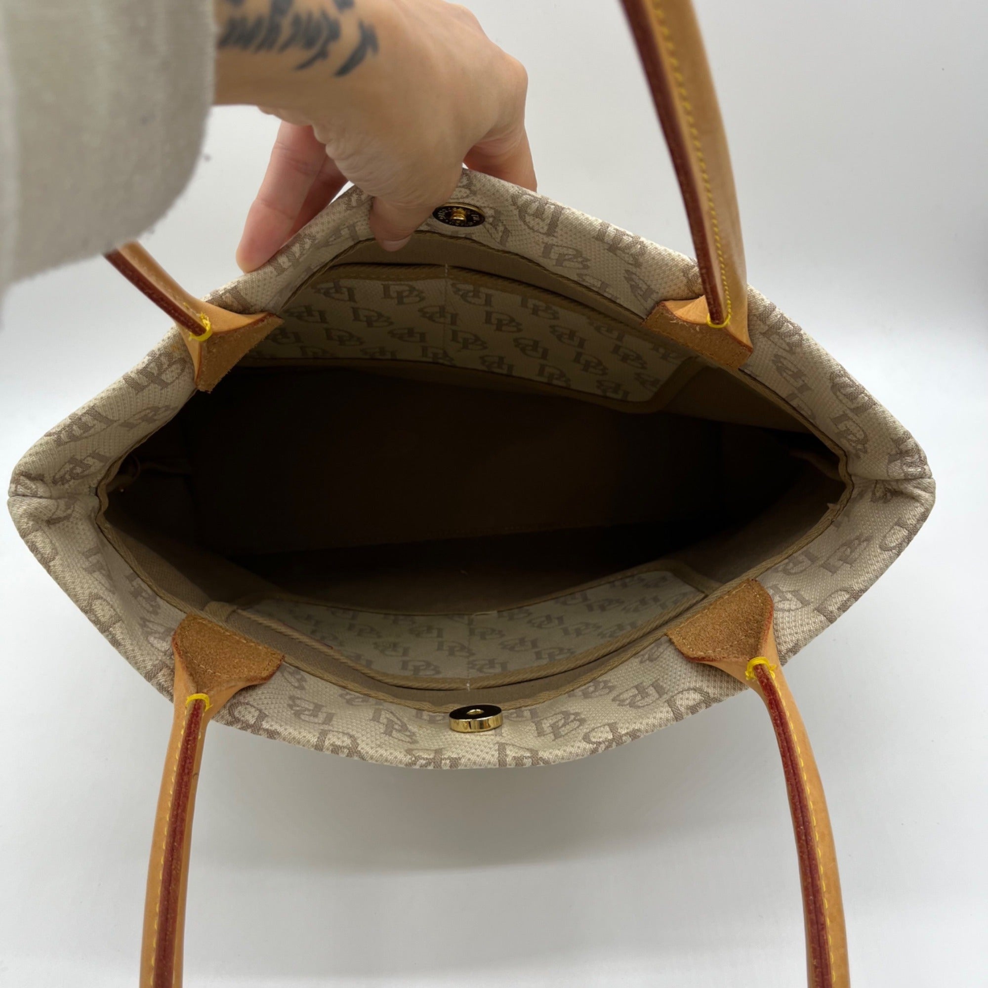 Dooney &amp; Bourke Small Tan Tulip Tassel Tote Bag