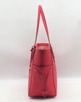Michael Kors Red Saffiano Leather Large Gilly Tote And Wallet
