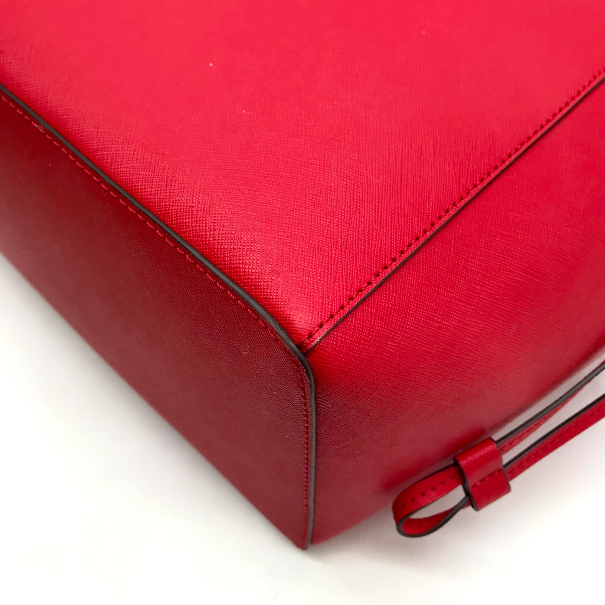 Michael Kors Red Saffiano Leather Large Gilly Tote And Wallet