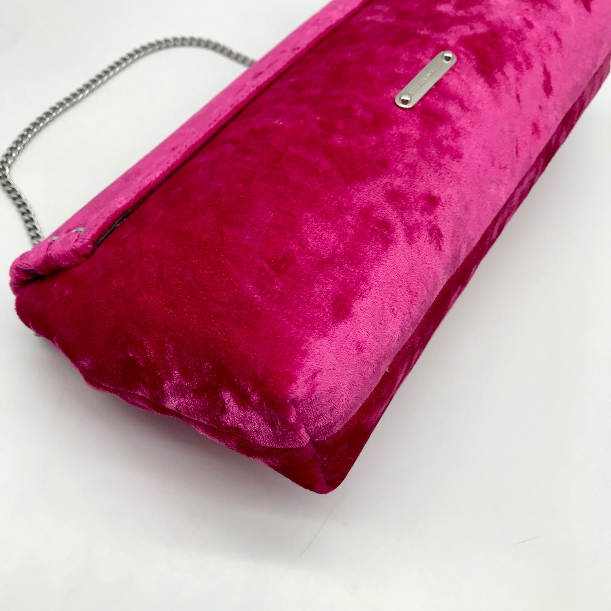 Rebecca Minkoff Pink Velvet Whip Envelope Clutch Bag
