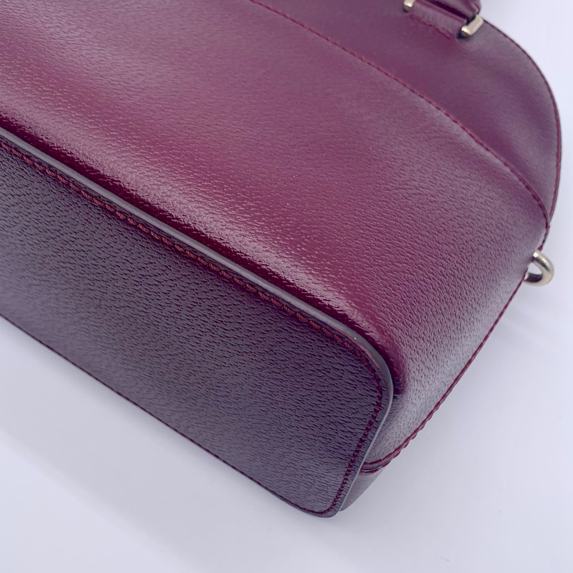 Kate Spade Deep Plum Pebbled Leather Carli Grove Street Satchel Crossbody Bag